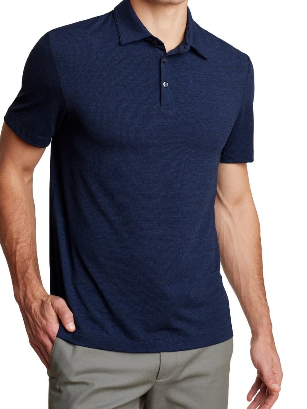 Mack Weldon Navy Short-Sleeve Breeze  Polo Size L